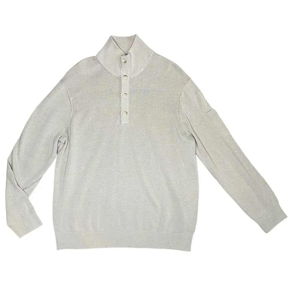 Banana Republic Sweater Mens XL Mock Neck Linen Cotton Business Casual Pullover